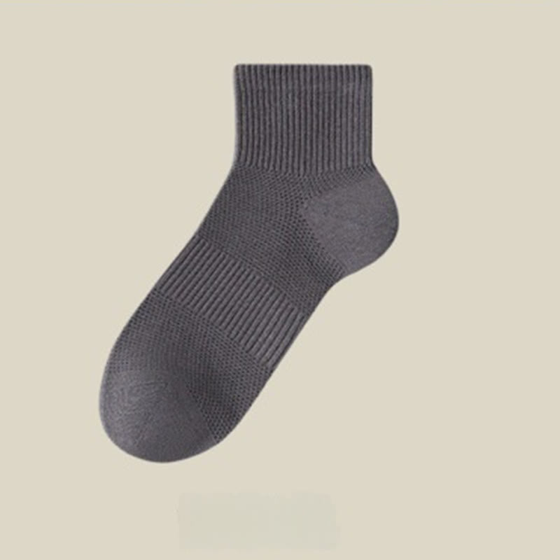 Chaussettes d'été unies (5 paires) - Gris foncé - EU45-50 (US11-15) - image 8