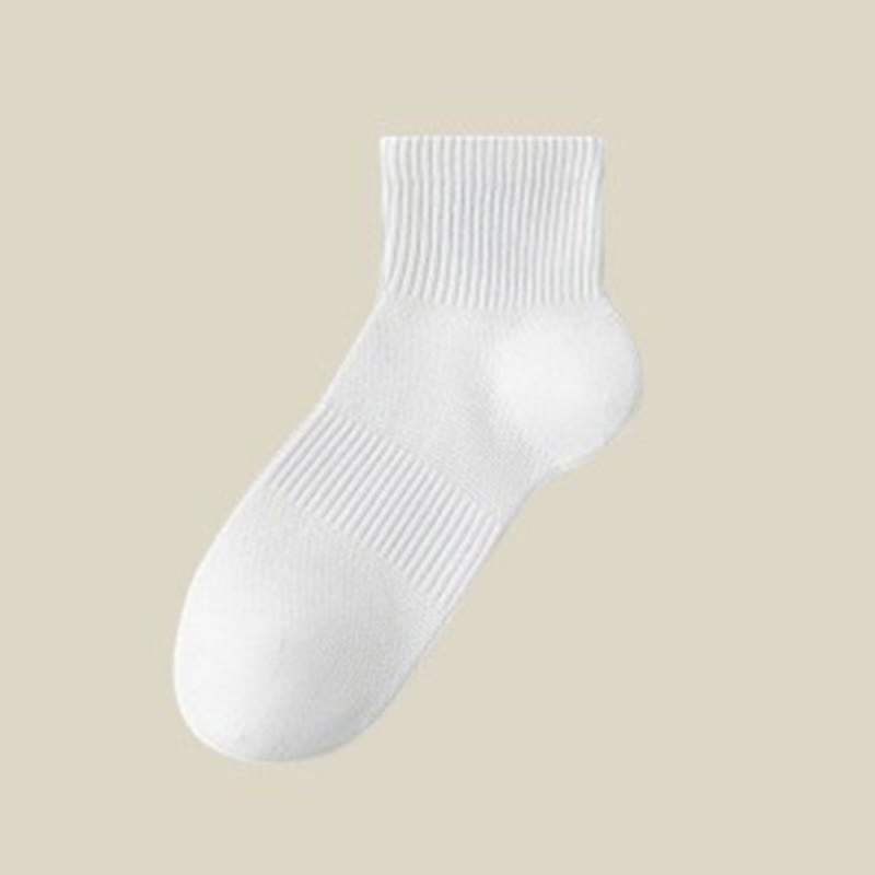 Chaussettes d'été unies (5 paires) - Blanc - EU45-50 (US11-15) - image 6