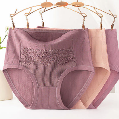 Culottes en coton jacquard respirant taille haute (lot de 3) - Violet + Violet foncé + Nude - 6XL - image 0