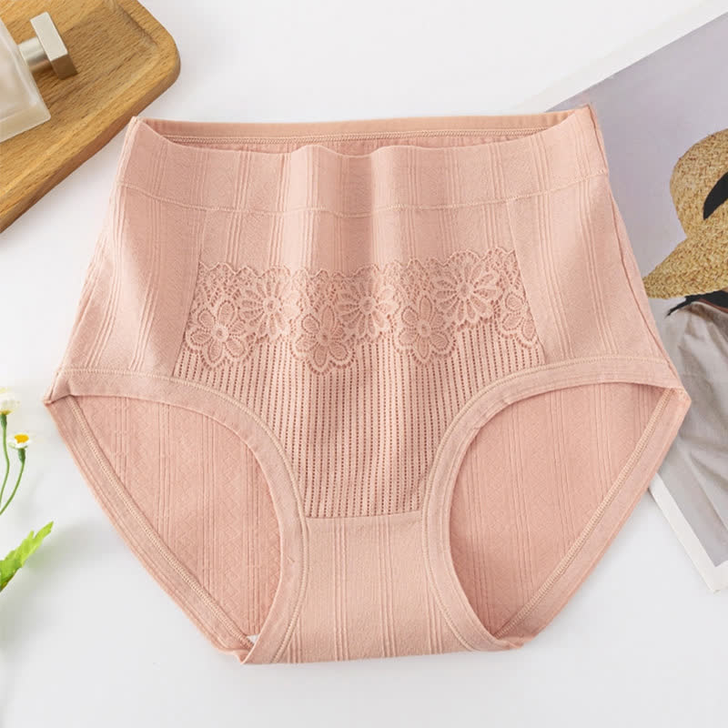 Culottes respirantes en coton jacquard taille haute grande taille (lot de 3)