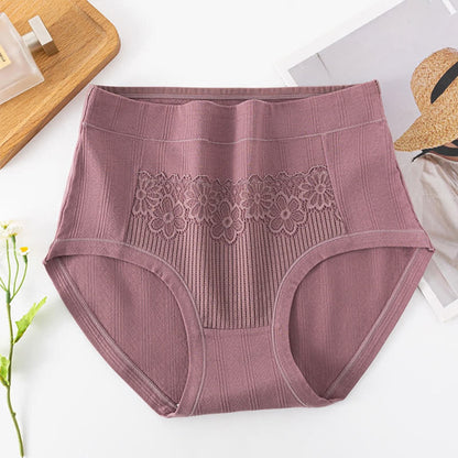 Culottes en coton jacquard respirant taille haute (lot de 3) - Violet foncé - 6XL - image 4