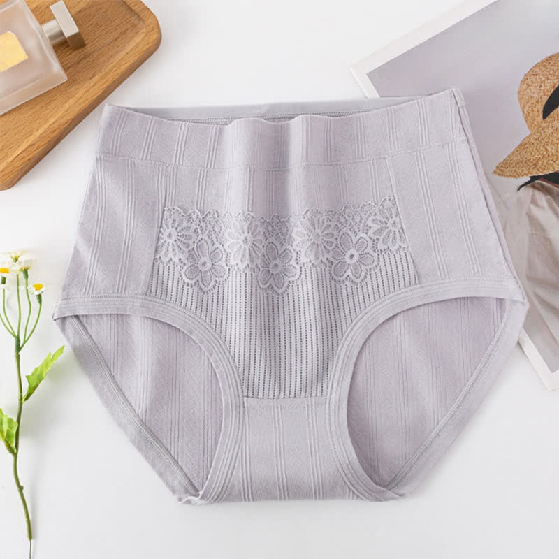 Culottes en coton jacquard respirant taille haute (lot de 3) - Gris - 6XL - image 6