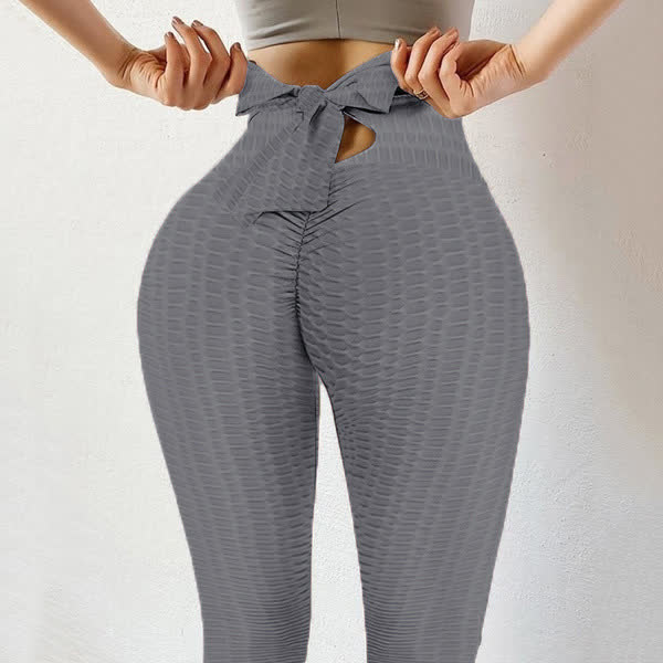 Legging de sport push-up fessier à nœud papillon - Gris foncé - 3XL - image 7