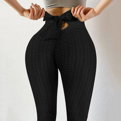 Legging de sport push-up fessier à nœud papillon - Noir - 3XL - image 9