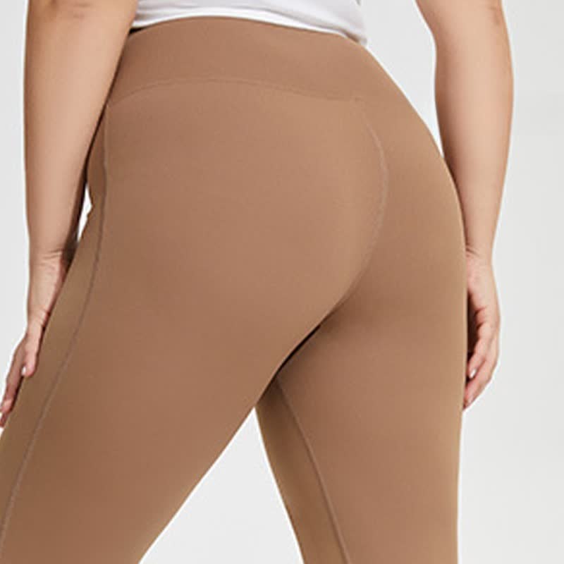 Pantalon de yoga évasé extensible de couleur unie - image 4