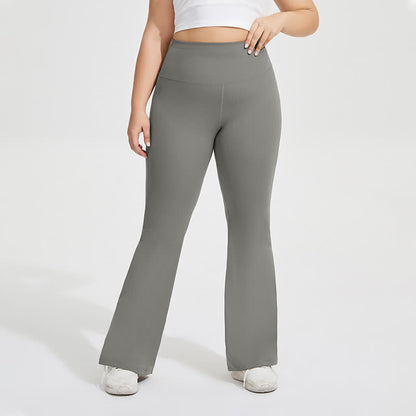 Pantalon de yoga évasé extensible de couleur unie - image 7