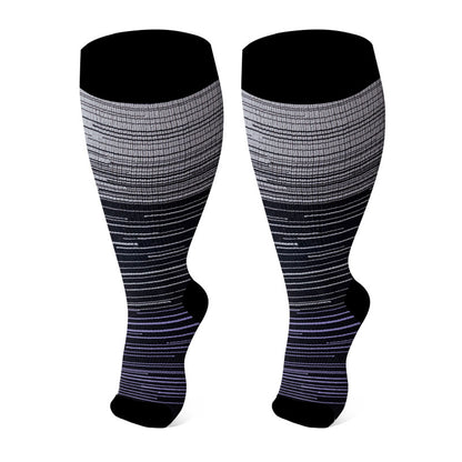 Chaussettes de compression à bout ouvert grande taille (3 paires) - Violet - 4XL - image 7