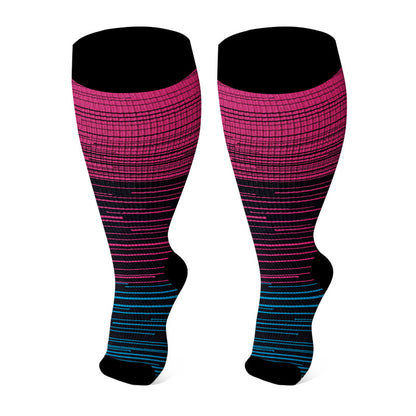Chaussettes de compression à bout ouvert grande taille (3 paires) - Fuchsia - 4XL - image 8
