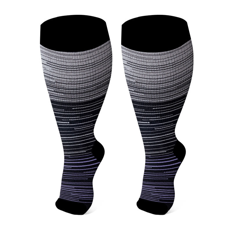 Chaussettes de compression à bout ouvert grande taille (3 paires) - Violet - 4XL - image 6