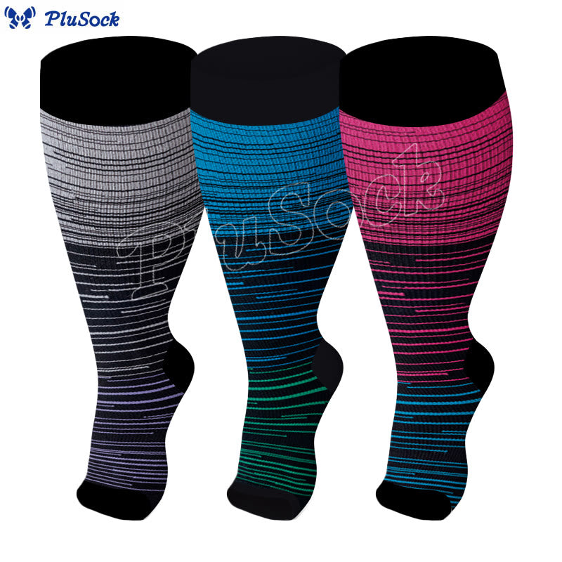 Chaussettes de compression grandes tailles à orteils ouverts - image 1