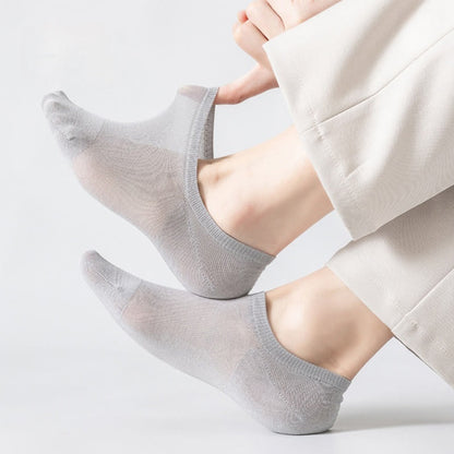 Chaussettes invisibles en coton doux et maille grande taille (5 paires)