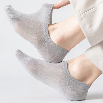 Chaussettes invisibles en coton doux et résille (5 paires) - image 7