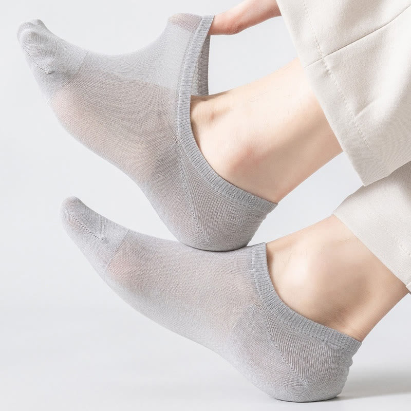 Chaussettes invisibles en coton doux et maille grande taille (5 paires)