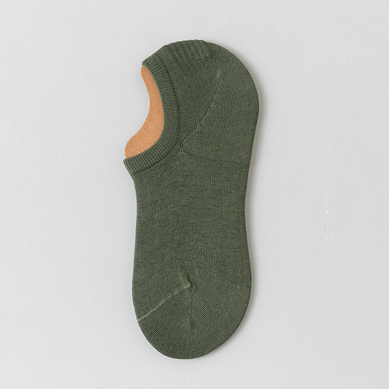 Chaussettes invisibles en coton doux et résille (5 paires) - Vert armée - EU39-45 (US6-11) - image 14
