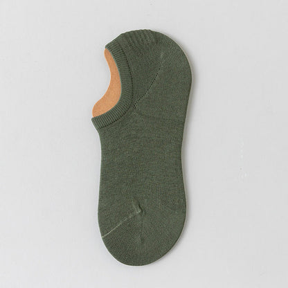 Chaussettes invisibles en coton doux et résille (5 paires) - Vert armée - EU39-45 (US6-11) - image 14