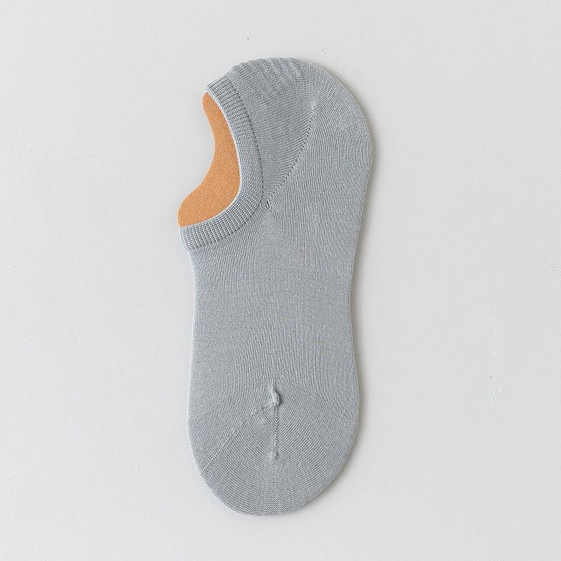 Chaussettes invisibles en coton doux et résille (5 paires) - Gris clair - EU39-45 (US6-11) - image 13