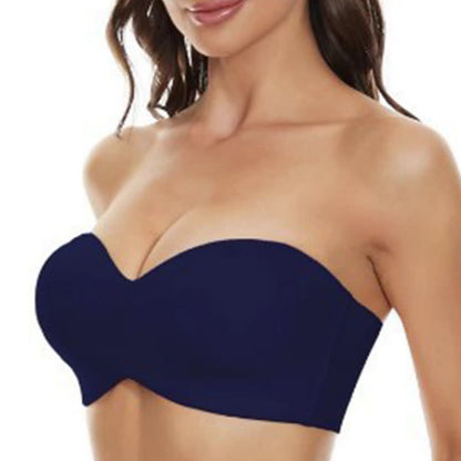 Soutien-gorge push-up à armatures sans bretelles et sans coutures