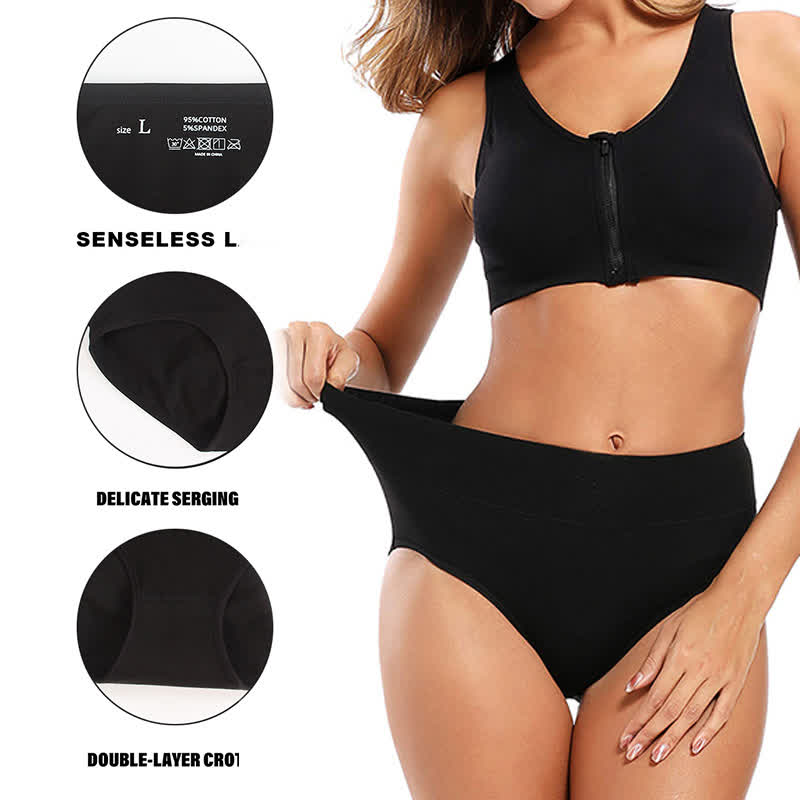 Culotte taille haute basique de couleur unie (lot de 3) - image 1