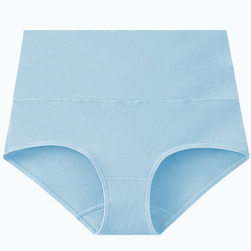 Culotte taille haute basique de couleur unie (lot de 3) - Bleu clair - 5XL - image 6