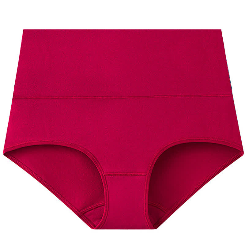 Culotte taille haute basique de couleur unie (lot de 3) - Rouge - 5XL - image 2