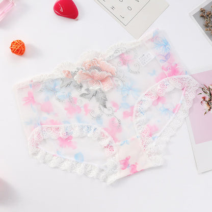 Culotte sexy en dentelle brodée grande taille (lot de 3)