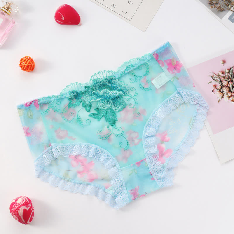 Culotte sexy en dentelle brodée grande taille (lot de 3)