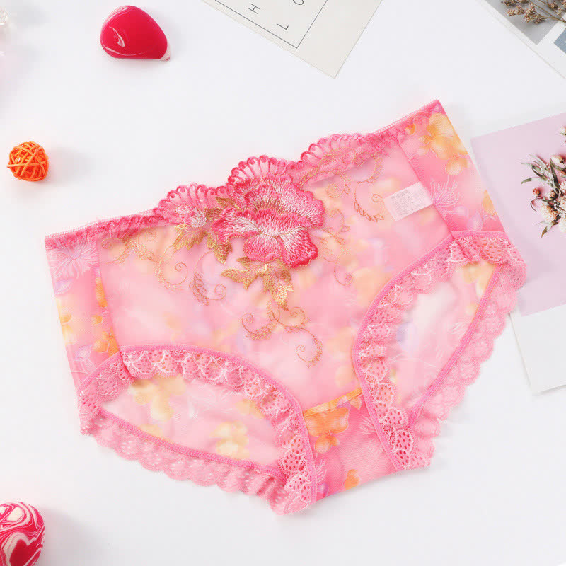 Culotte sexy en dentelle brodée grande taille (lot de 3)