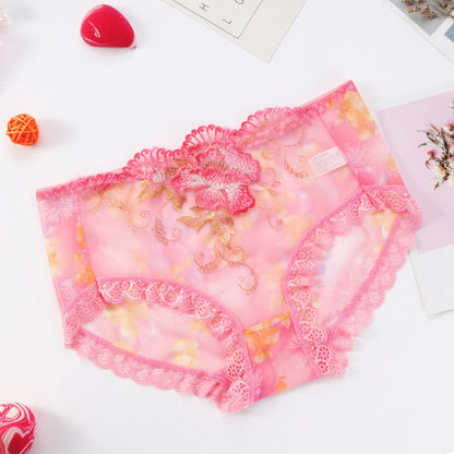 Culotte sexy en dentelle brodée grande taille (lot de 3)