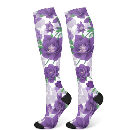 Chaussettes de compression Purple Flower Series (3 paires) - Violet (1 paire) - S/M - image 7