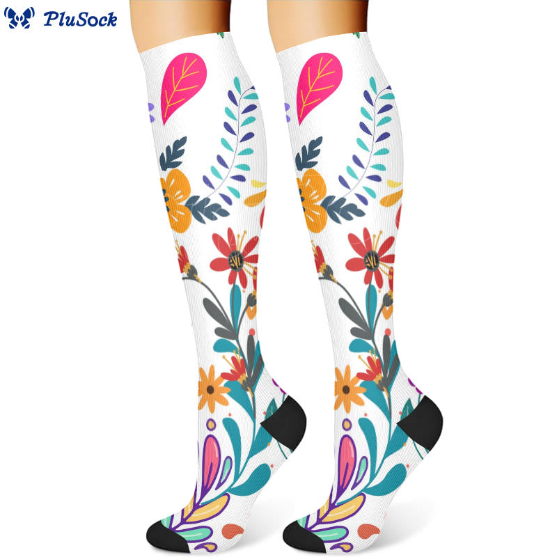 Chaussettes de compression motif perroquet fleuri (3 paires) - image 2