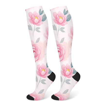 Chaussettes de compression à fleurs jaunes et roses (3 paires) - Rose (1 paire) - S/M - image 8