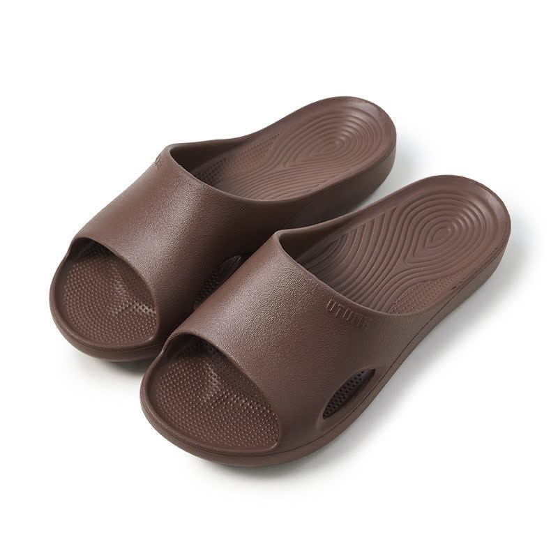 Glissières de salle de bain antidérapantes en EVA avec support de voûte plantaire de couleur unie - Café - EU44-45 (US10-11) - image 5