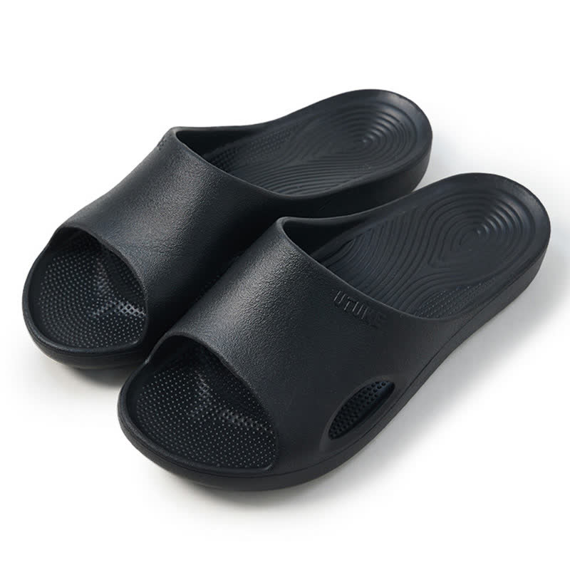 Glissières de salle de bain antidérapantes en EVA avec support de voûte plantaire de couleur unie - Noir - EU44-45 (US10-11) - image 10