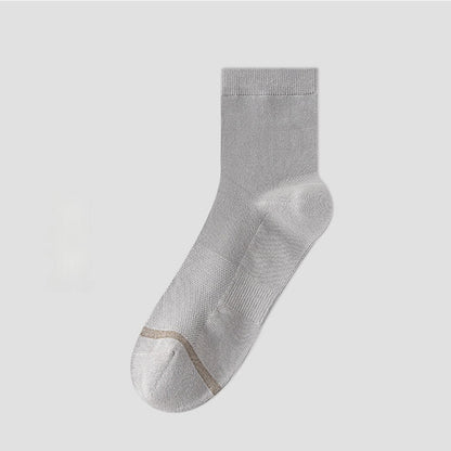 Chaussettes courtes style business (5 paires) - Gris clair - EU39-44 (US6-10) - image 9