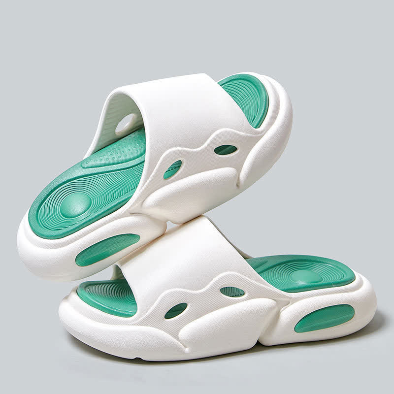 Chaussons antidérapants à blocs de couleur avec support de voûte plantaire - Blanc et vert - EU40-41 (US7-7,5) - image 11