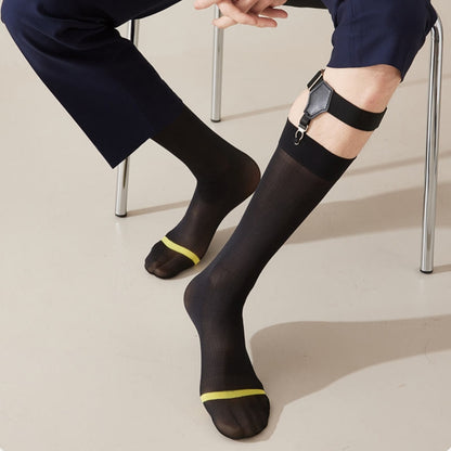 Chaussettes montantes style business en soie glacée (4 paires) - image 5