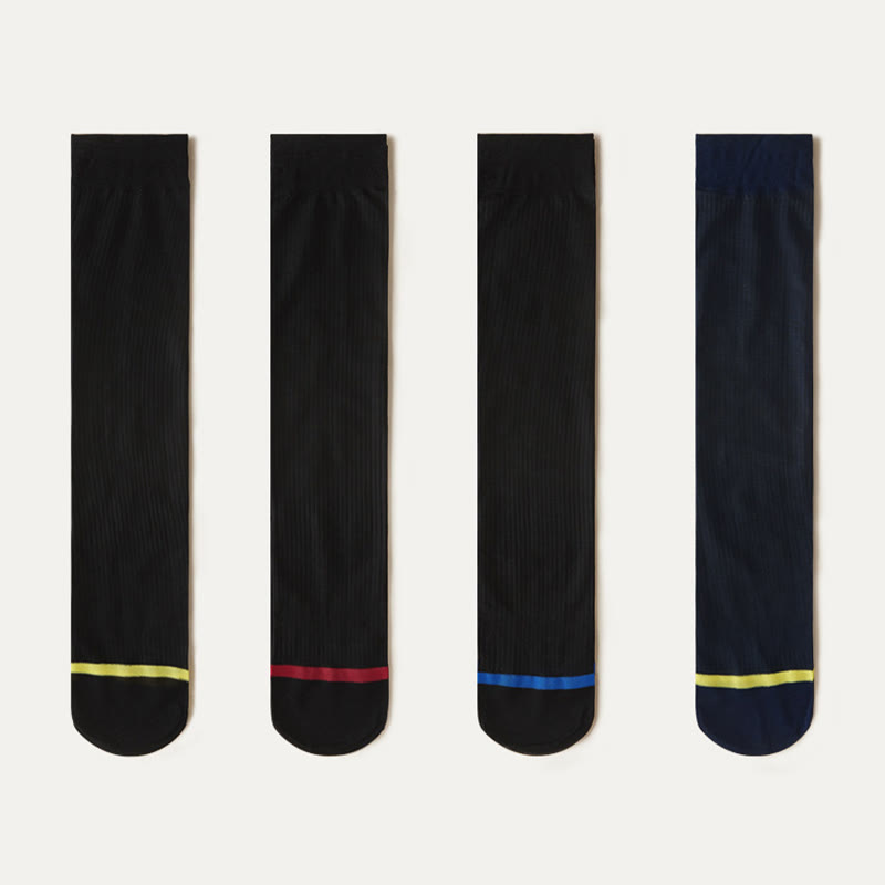 Chaussettes mi-mollet en soie glacée grande taille (4 paires)