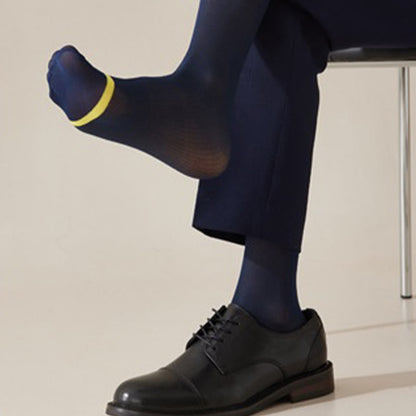 Chaussettes montantes style business en soie glacée (4 paires) - image 8