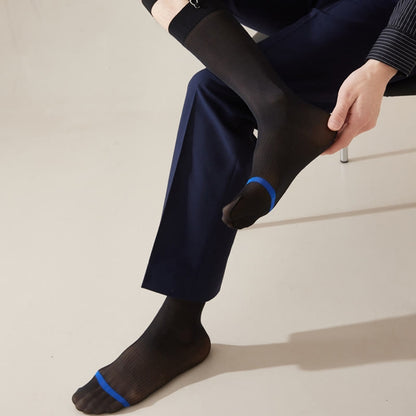 Chaussettes montantes style business en soie glacée (4 paires) - image 4