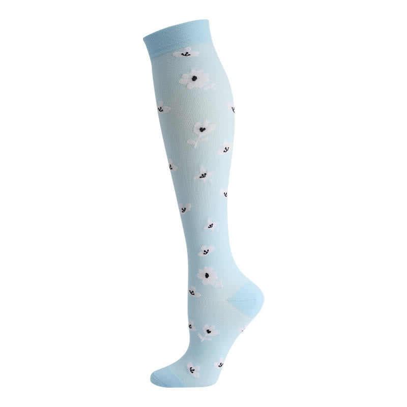 Chaussettes de compression à motif de chat, d'oiseau et de fleurs (6 paires) - image 2