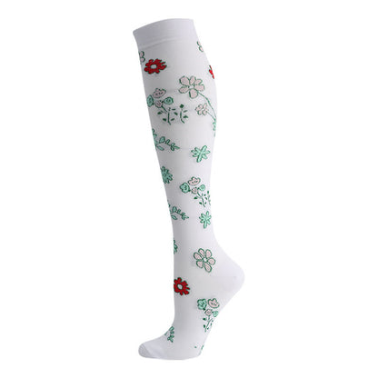 Chaussettes de compression à motif de chat, d'oiseau et de fleurs (6 paires) - image 1