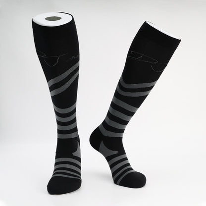 Chaussettes de compression à rayures (5 paires) - Gris - EU40-46 (US7-12) - image 2