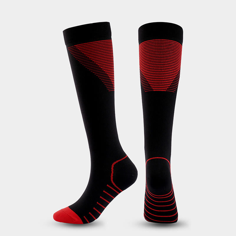Chaussettes de compression à rayures en forme de V (5 paires) - image 1