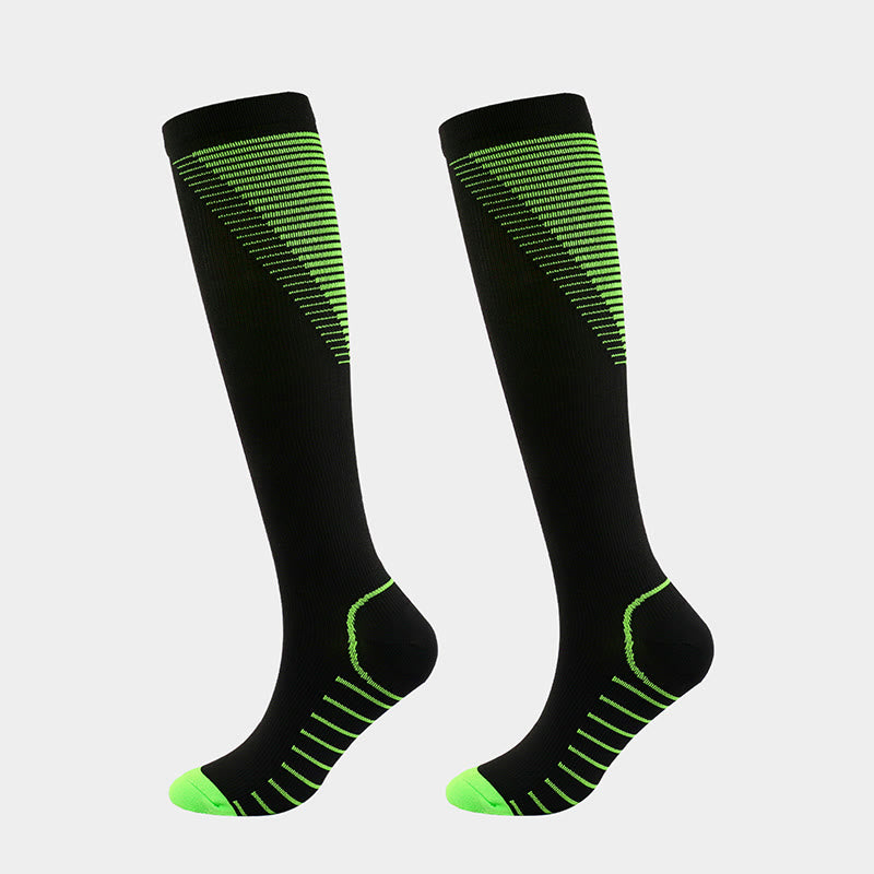 Chaussettes de compression à rayures en forme de V (5 paires)