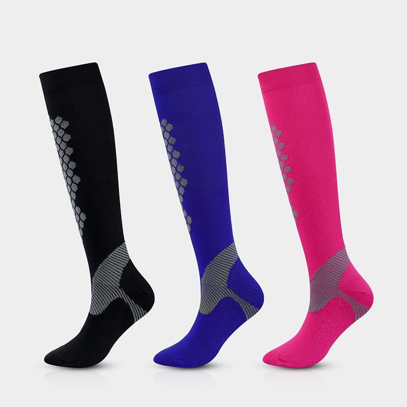 Chaussettes de compression sport à motif losange (3 paires)