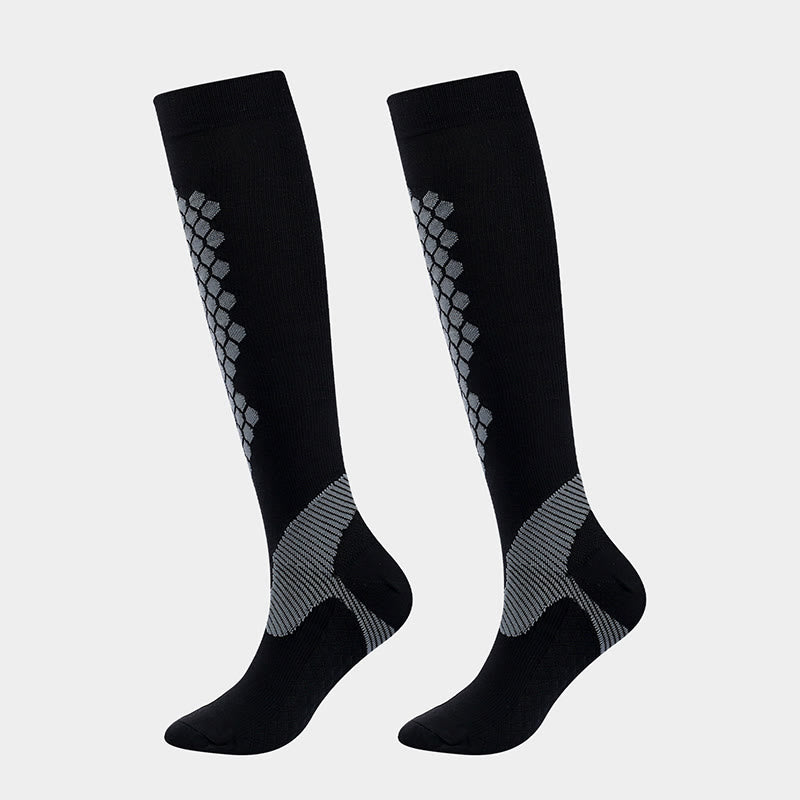 Chaussettes de compression sport à motif losange (3 paires) - Noir - EU38-41 (US8-11) - image 4