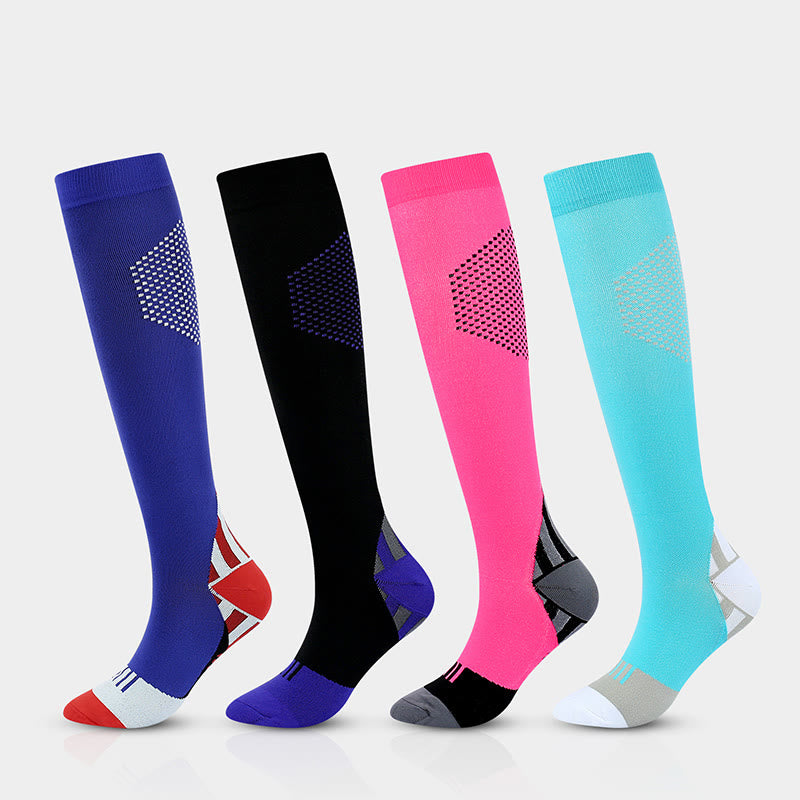 Chaussettes de compression assorties en nid d'abeille (4 paires) - Multicolore - EU38-41 (US8-11) - image 0