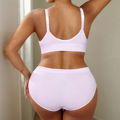 Ensemble soutien-gorge push-up sans armatures rose clair sans coutures