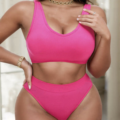 Ensemble soutien-gorge et string de sport rose