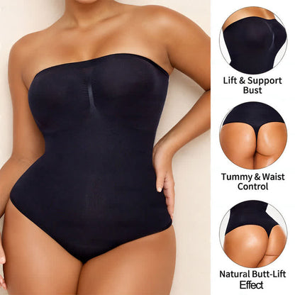 Body gainant ultra léger sans bretelles et sans coutures pour le ventre